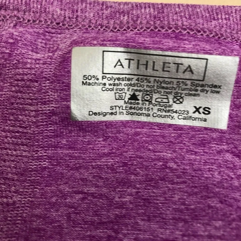Athleta active top long sleeve size xtra small purple color - Picture 2 of 6